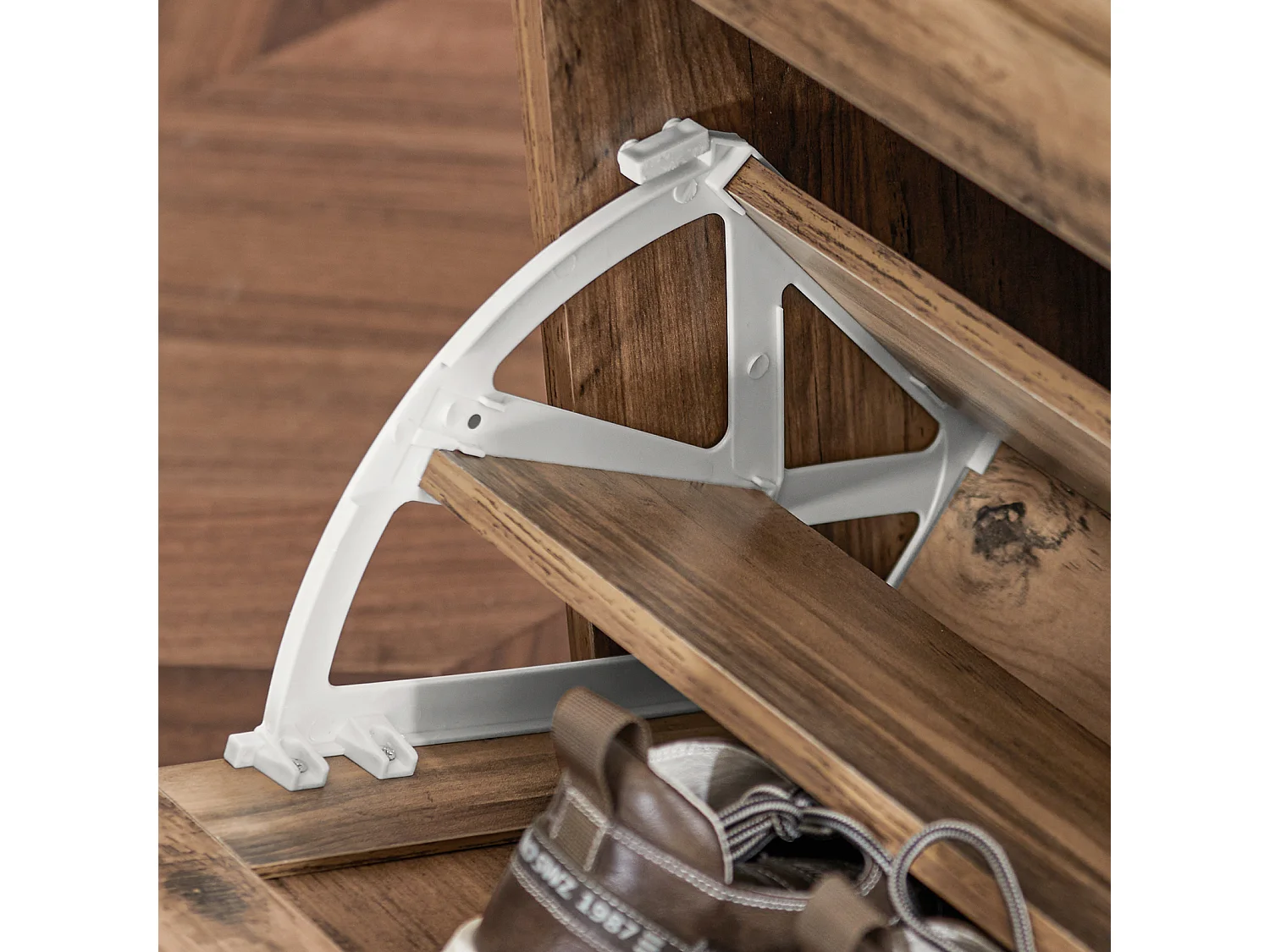 SoBuy FSR137-L-F Meuble à Chaussures Armoire à Chaussures Meuble d'entrée, Meuble de Rangement à Chaussures avec 3 Abattants pour Entrée Couloir