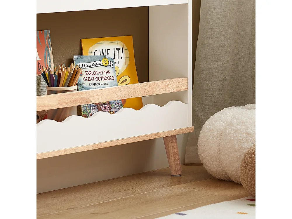 SoBuy Bibliothèque Murale, Étagère à Livres à 3 Niveaux, Étagère de Rangement pour Ranger des Livres pour Chambre d'enfants, Salle de Jeux, 75x15x120 cm, KMB77-W