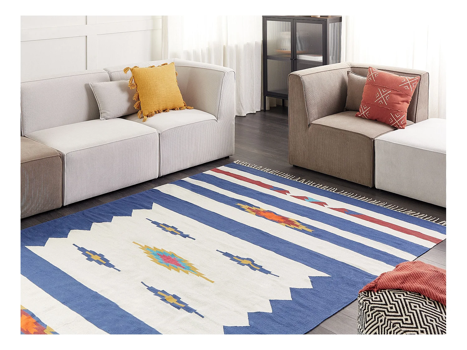 Tappeto kilim cotone multicolore 200 x 300 cm VARSER