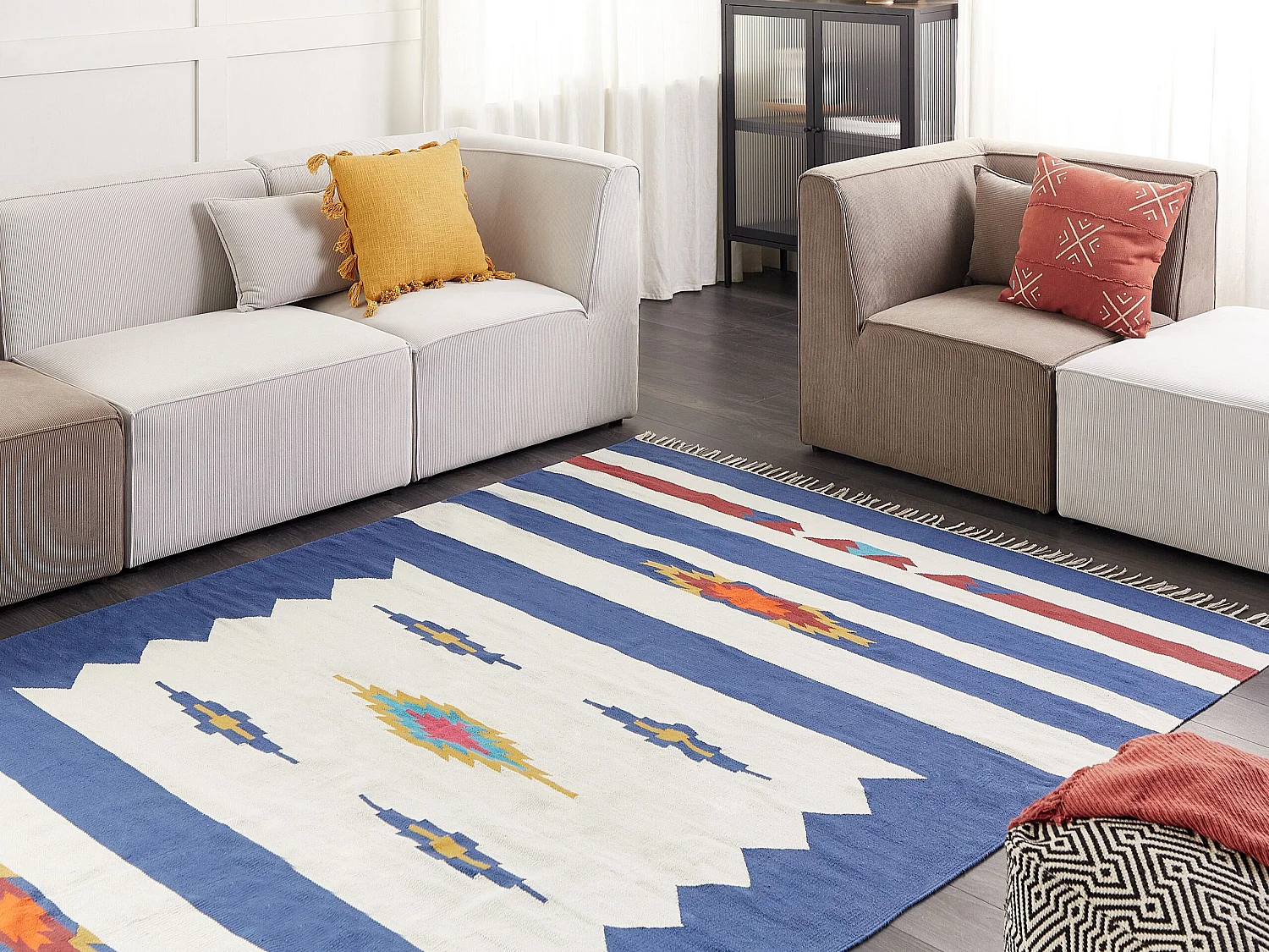 Tappeto kilim cotone multicolore 200 x 300 cm VARSER