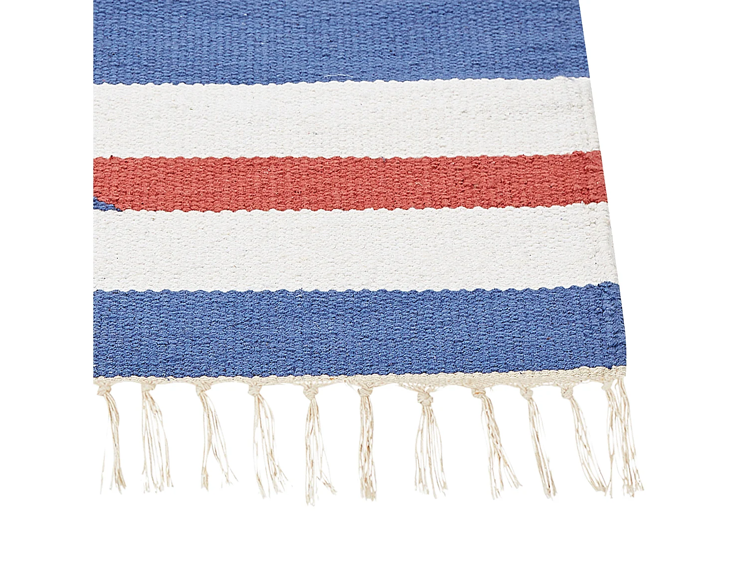 Alfombra kilim de algodón azul/blanco/rojo 80 x 150 cm VARSER