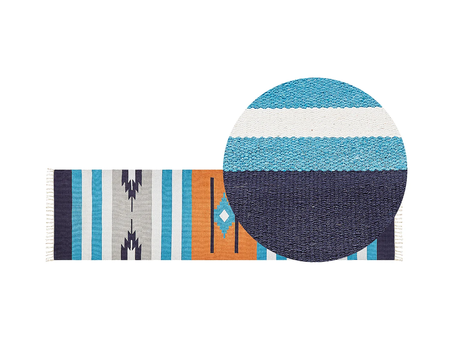 Dywan bawełniany kilim 80 x 300 cm wielokolorowy NORATUS