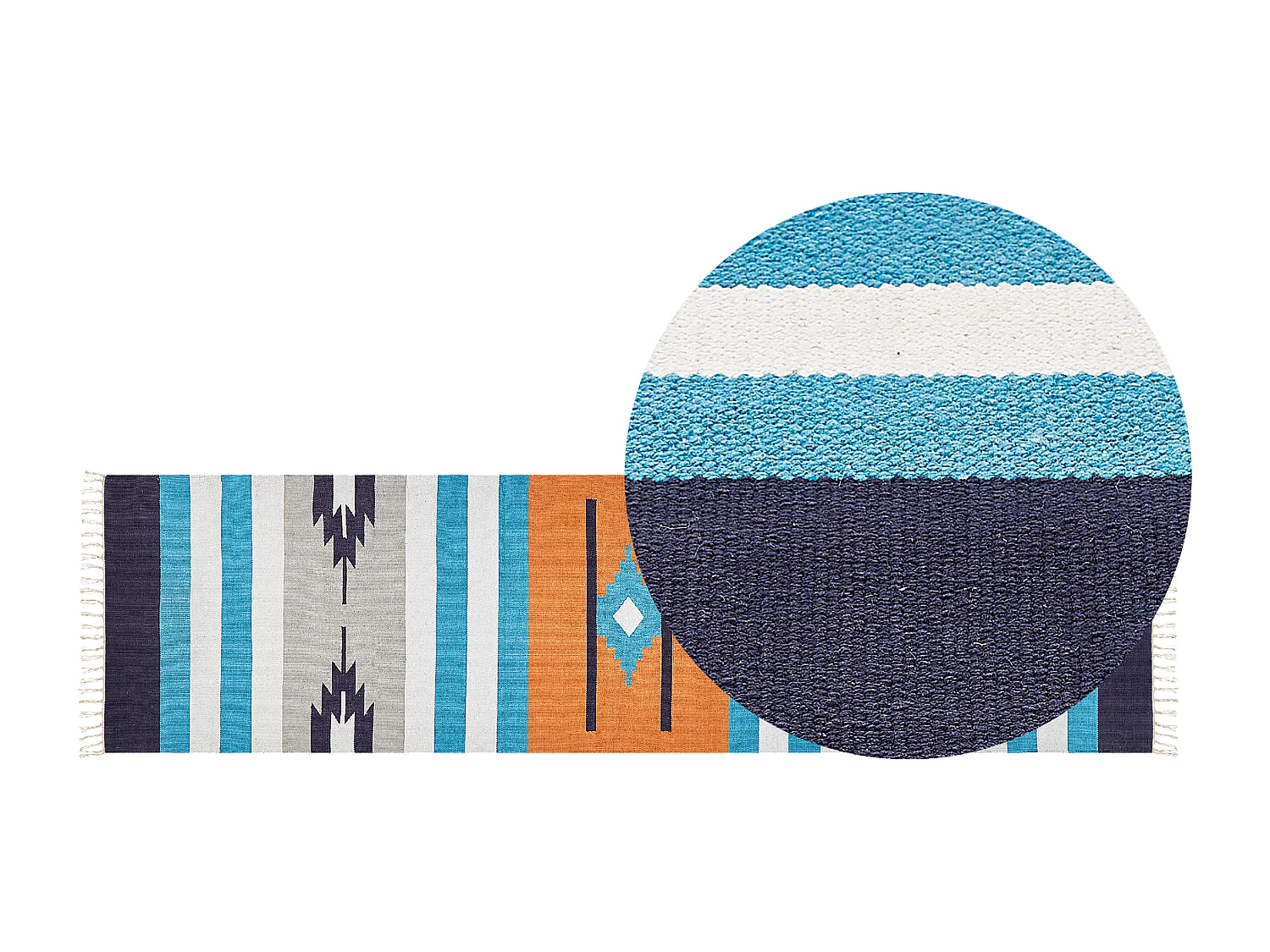 Dywan bawełniany kilim 80 x 300 cm wielokolorowy NORATUS