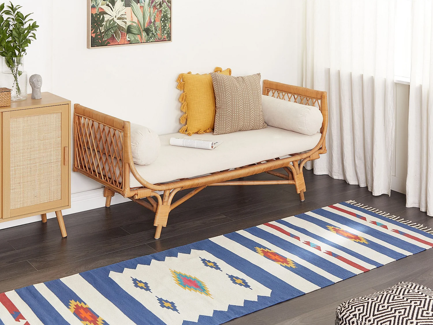 Tapis kilim en coton 80 x 300 cm multicolore VARSER