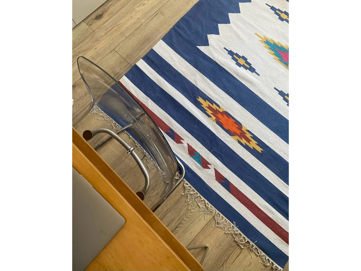 Tapis kilim en coton 80 x 300 cm multicolore VARSER
