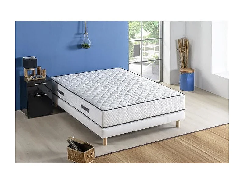 DEKO DREAM Matelas 160 x 200 - 672 Ressorts - 24 cm - 5 zones - Equilibre - DETENTE