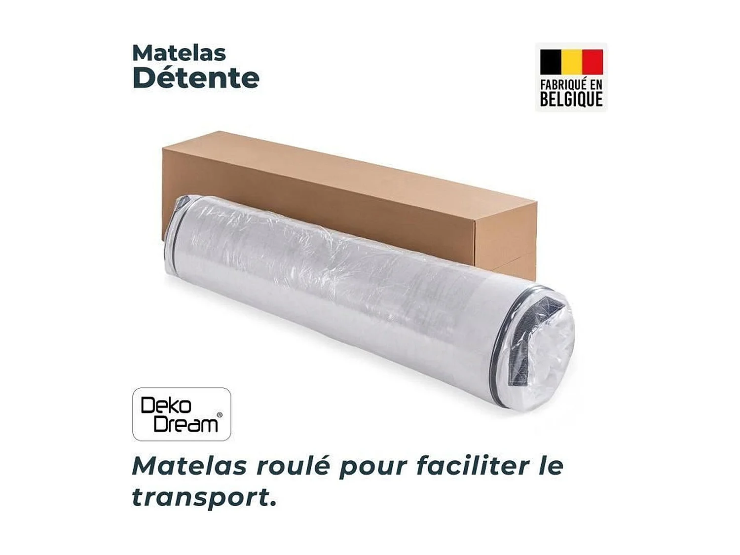 DEKO DREAM Matelas 160 x 200 - 672 Ressorts - 24 cm - 5 zones - Equilibre - DETENTE