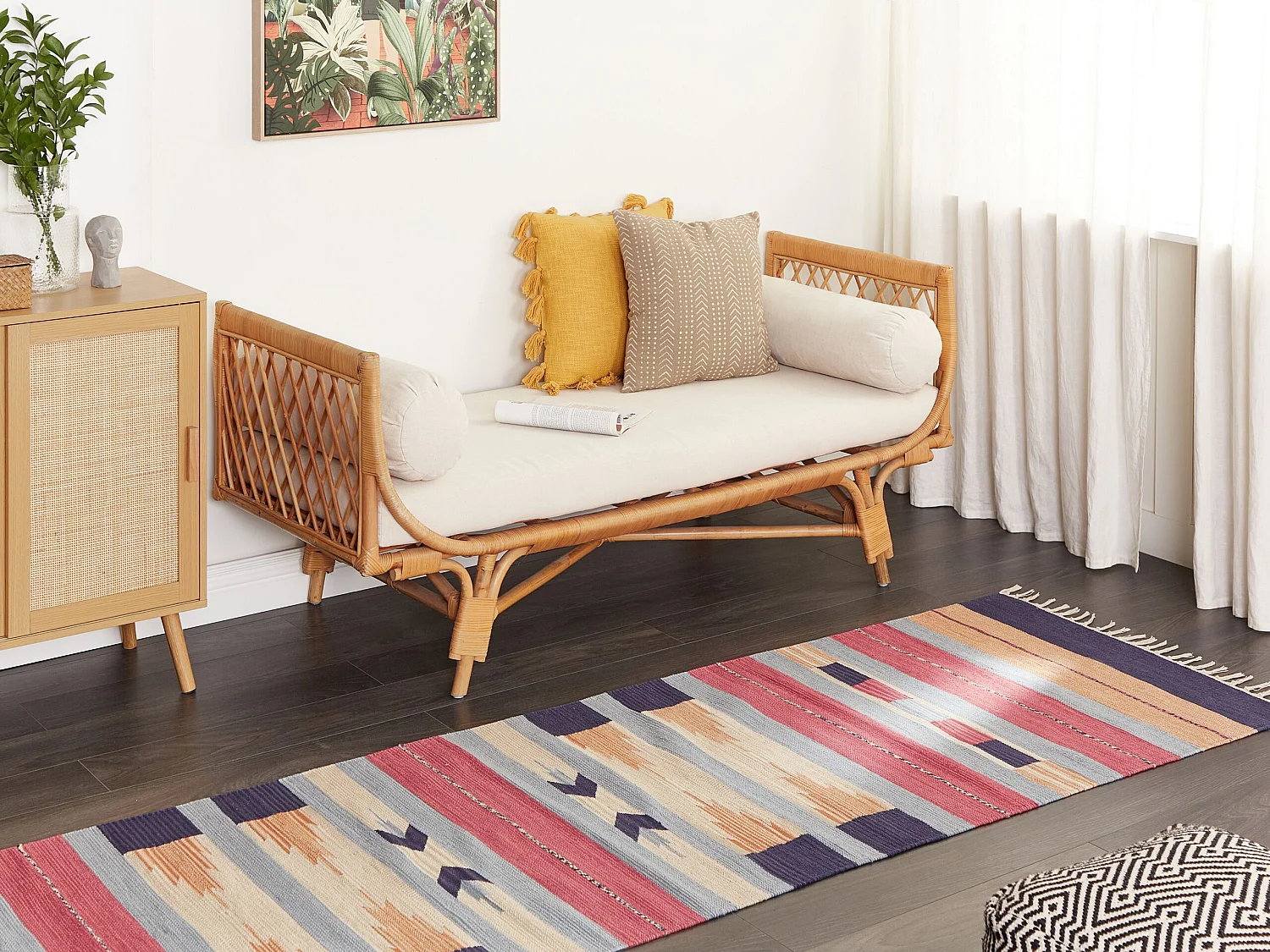 Tapis GANDZAK Multicolore 80 x 300 cm Coton Kilim