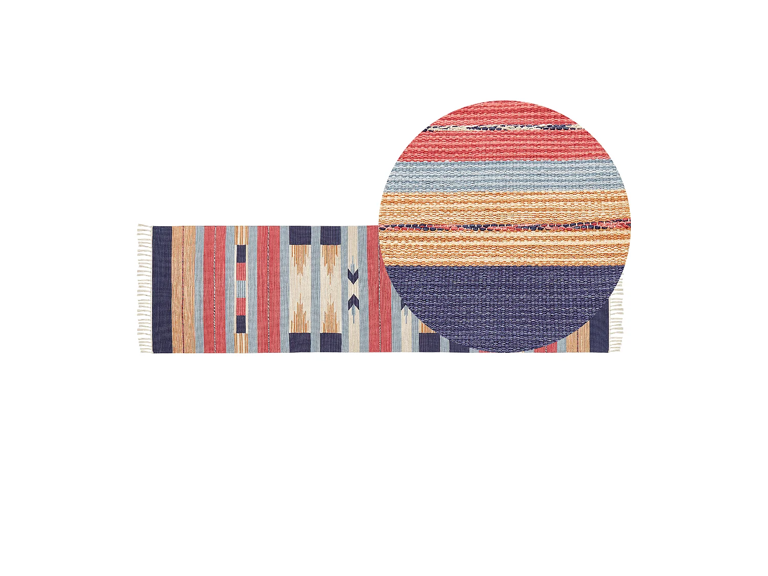 Tapis GANDZAK Multicolore 80 x 300 cm Coton Kilim