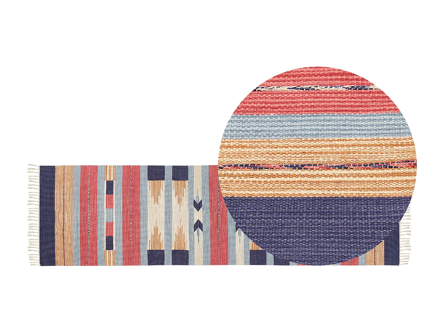 Tapis GANDZAK Multicolore 80 x 300 cm Coton Kilim