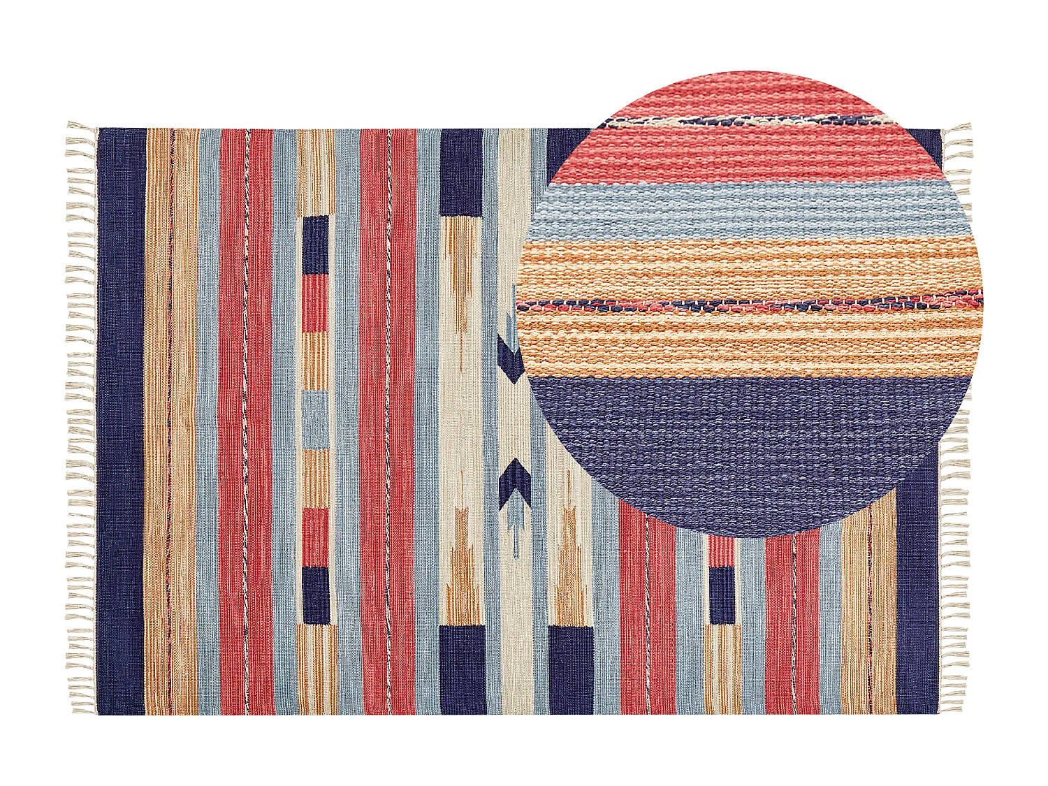 Tapis GANDZAK Multicolore 140 x 200 cm Coton Kilim