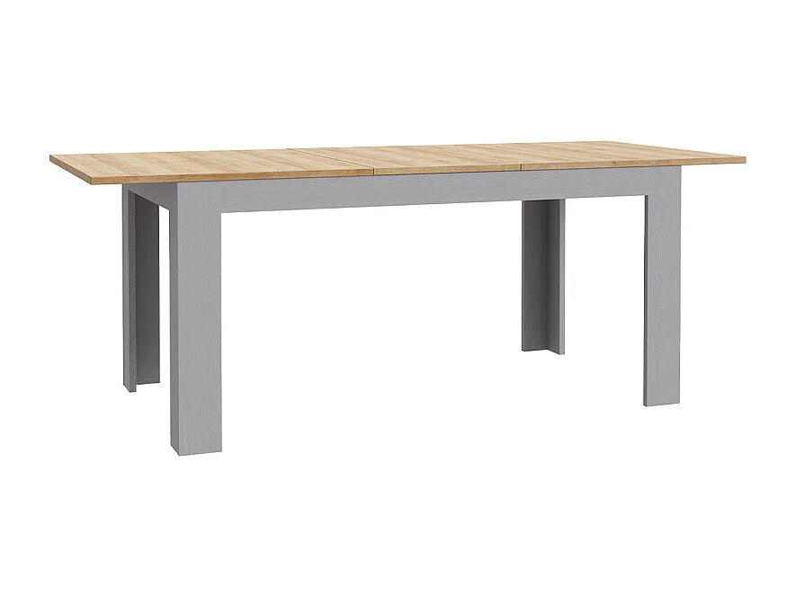 Table repas extensible L160/206 cm décor chêne et gris clair - ANTIBES
