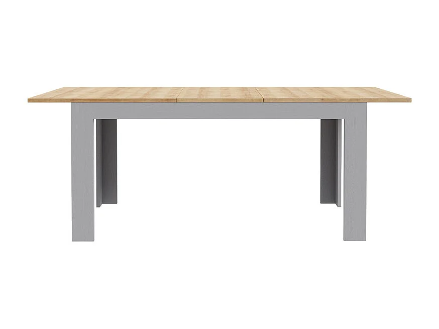 Table repas extensible L160/206 cm décor chêne et gris clair - ANTIBES