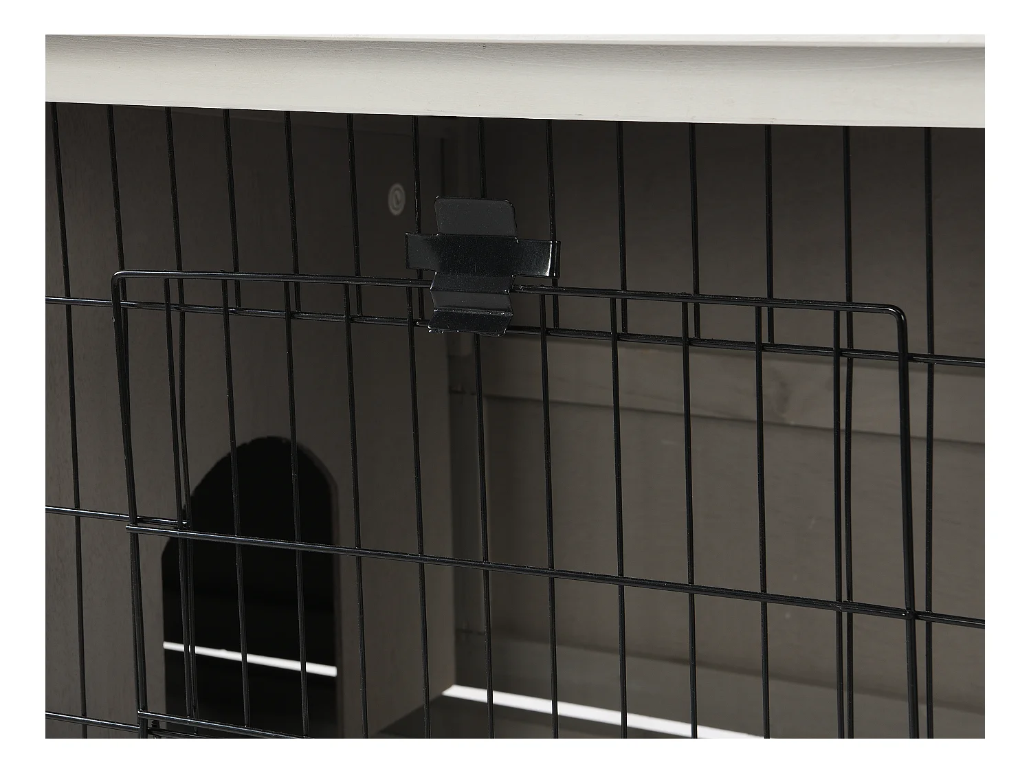 Conejera con patas para conejos y roedores - Ancho 91 x Prof. 45 x Alt.. 70 cm - Blanco y gris - LAPIUS