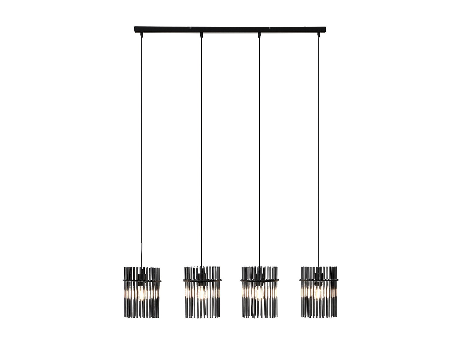 Hängeleuchte - Industrial Style - 4 Lampenschirme - Rauchglas - 110 x 140 c günstig online kaufen