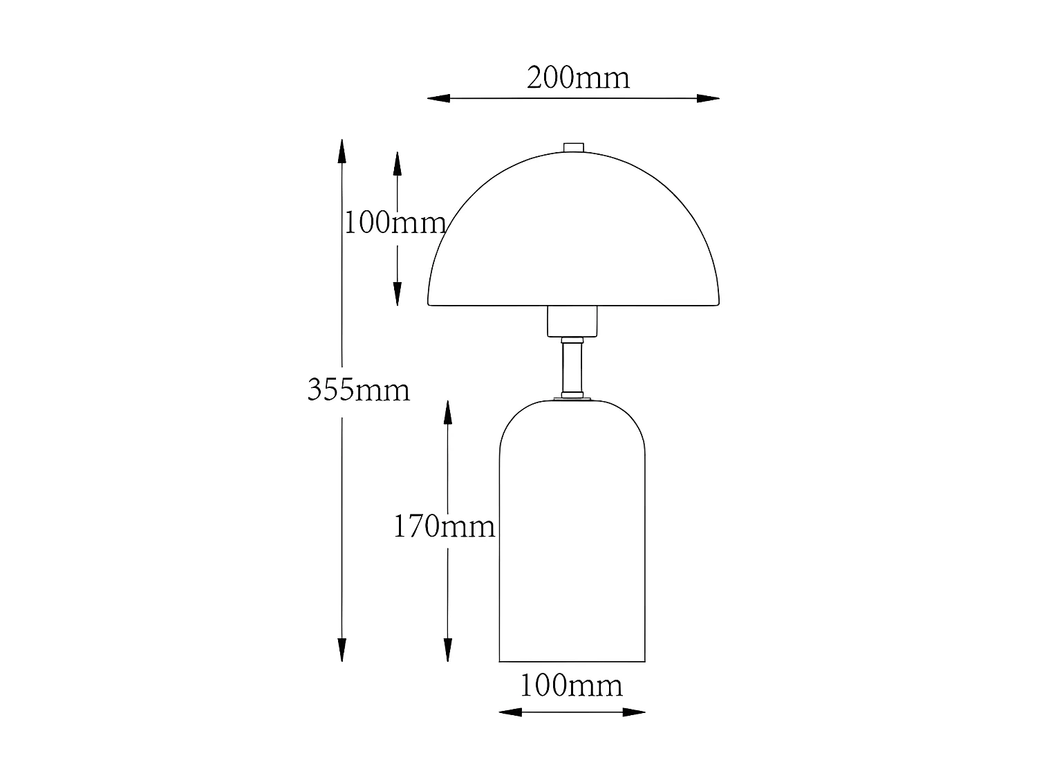 Lampe  à poser champignon en bois et métal - D. 20 x H. 35,5 cm - Naturel et blanc - TANTA
