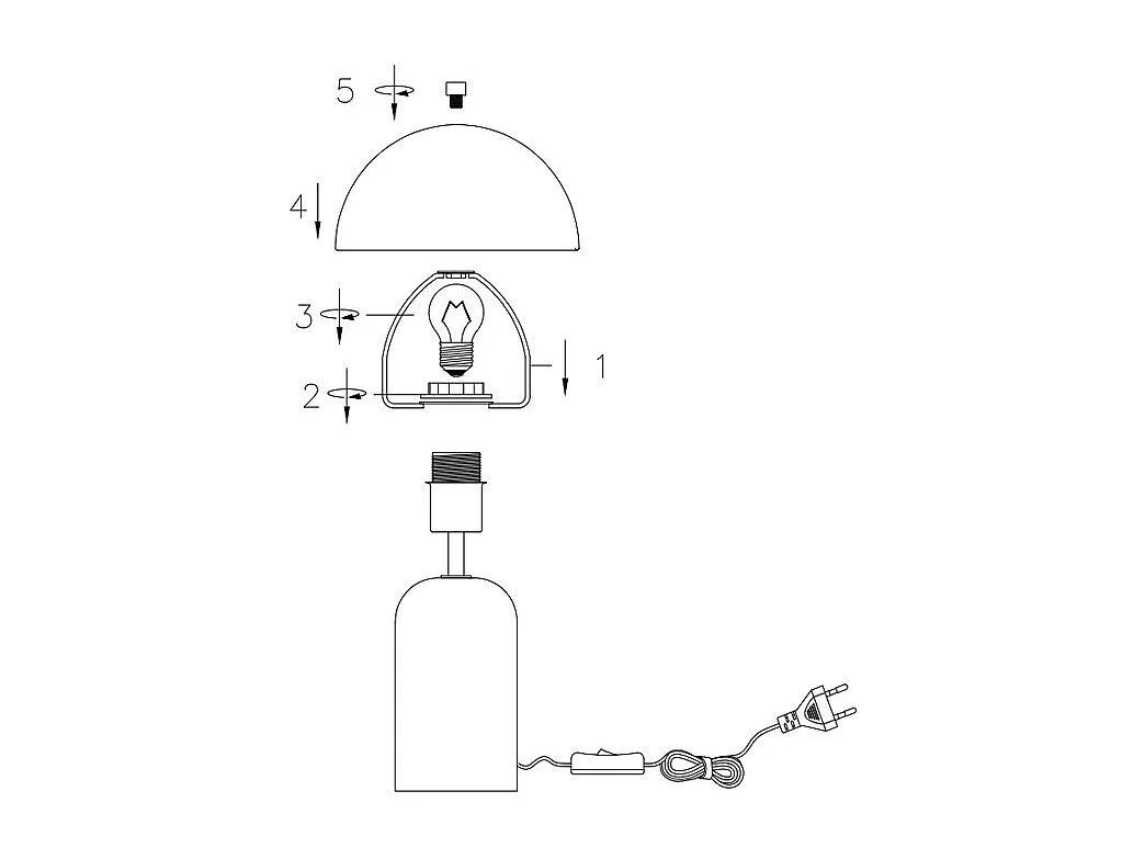 Lampe  à poser champignon en bois et métal - D. 20 x H. 35,5 cm - Naturel et blanc - TANTA