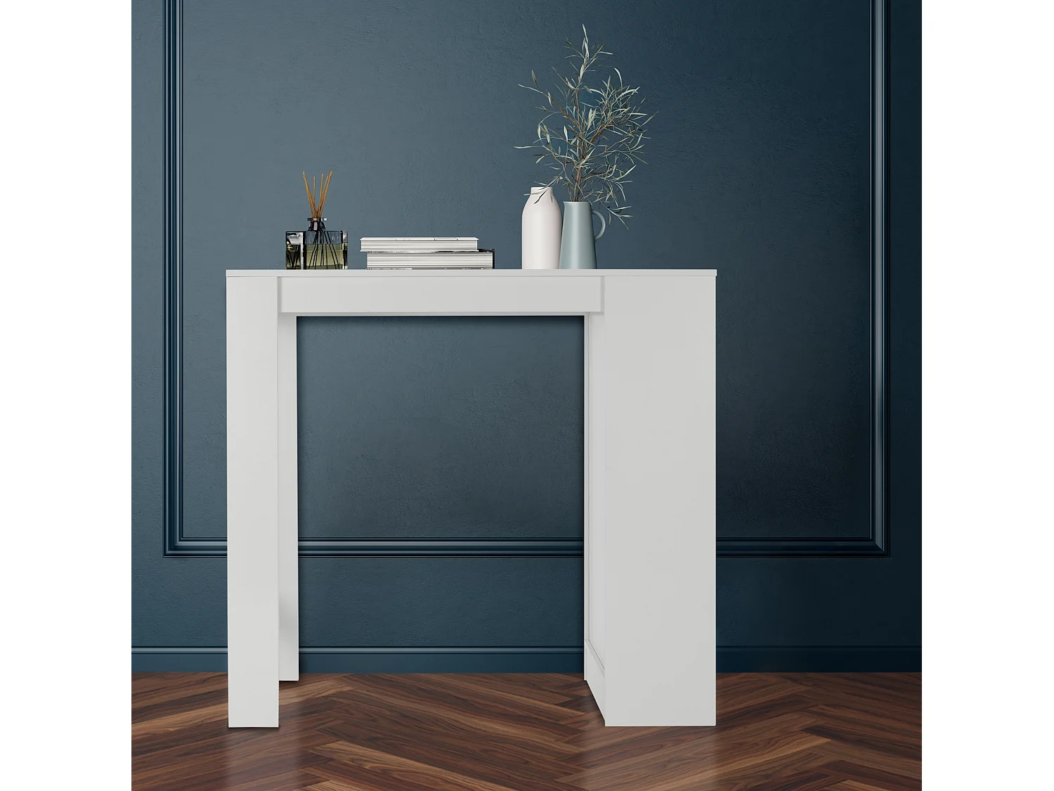 Mueble de barra de bar mostrador con 3 estantes blanco 110x50x103 cm ML-DESIGN