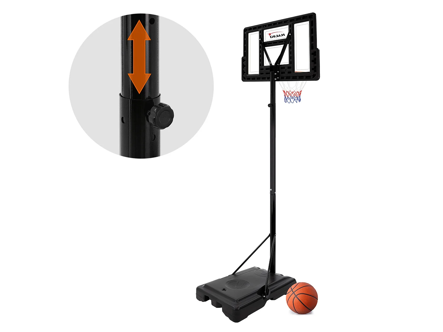 Canasta de baloncesto portátil blanco equipo basquet completo Hauki