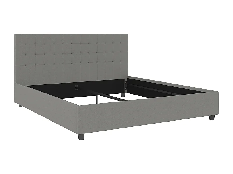 Emily|Lit en tissu gris clair 180x200