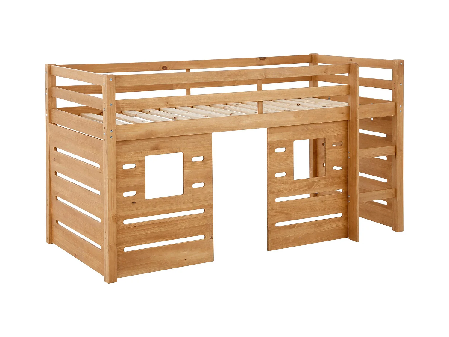 Alpi|Lit cabane surelevé enfant 90x200 cm en pin