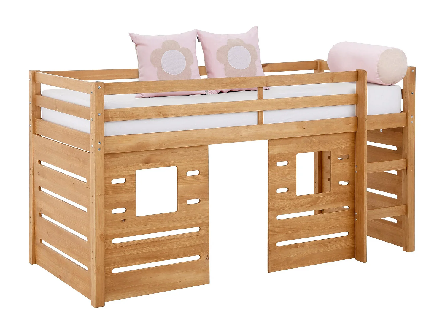 Alpi|Lit cabane surelevé enfant 90x200 cm en pin