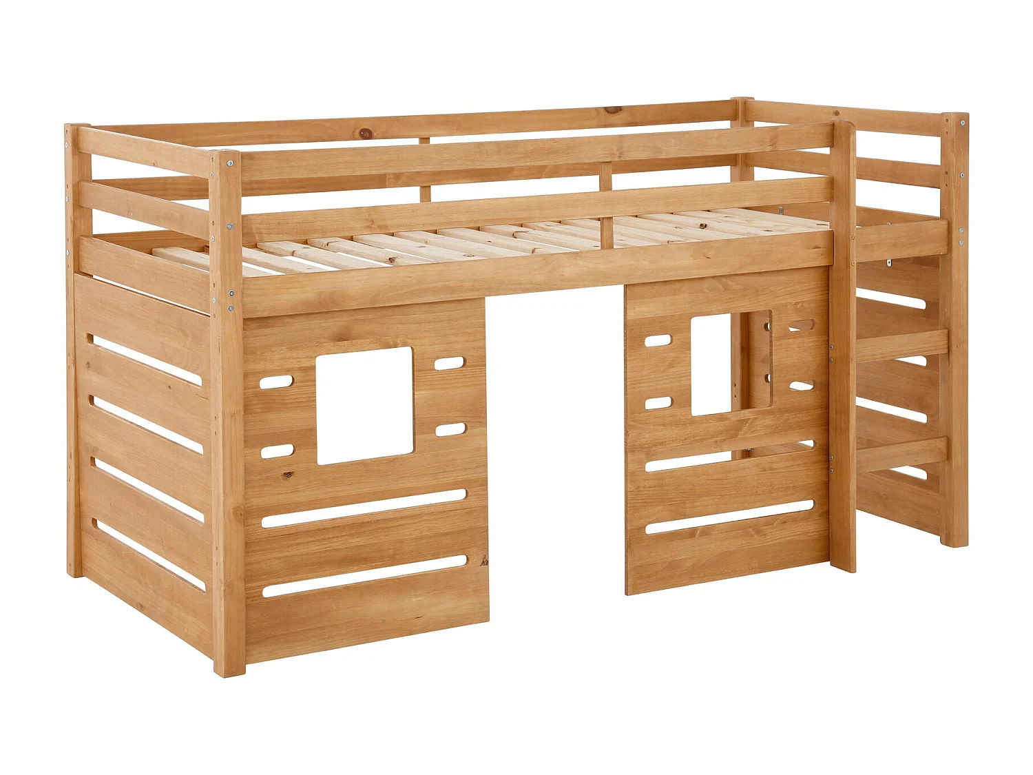 Alpi|Lit cabane surelevé enfant 90x200 cm en pin