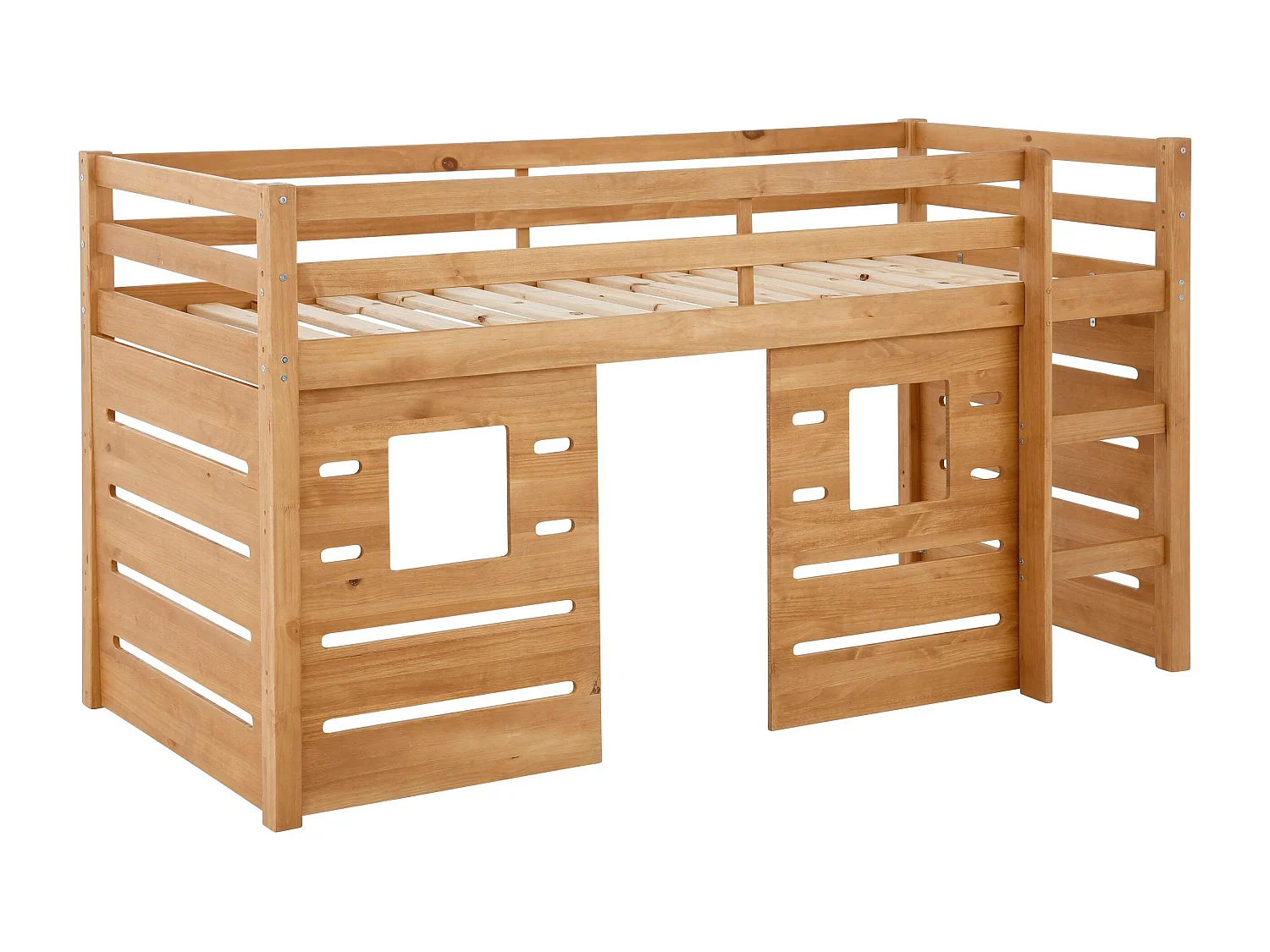 Alpi|Lit cabane surelevé enfant 90x200 cm en pin