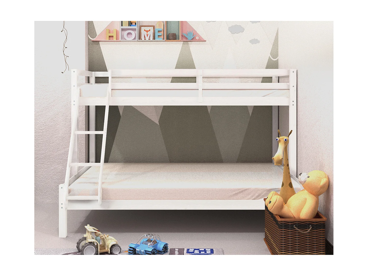 Alpi2 | Beliche 140x200 cm Branco em Madeira