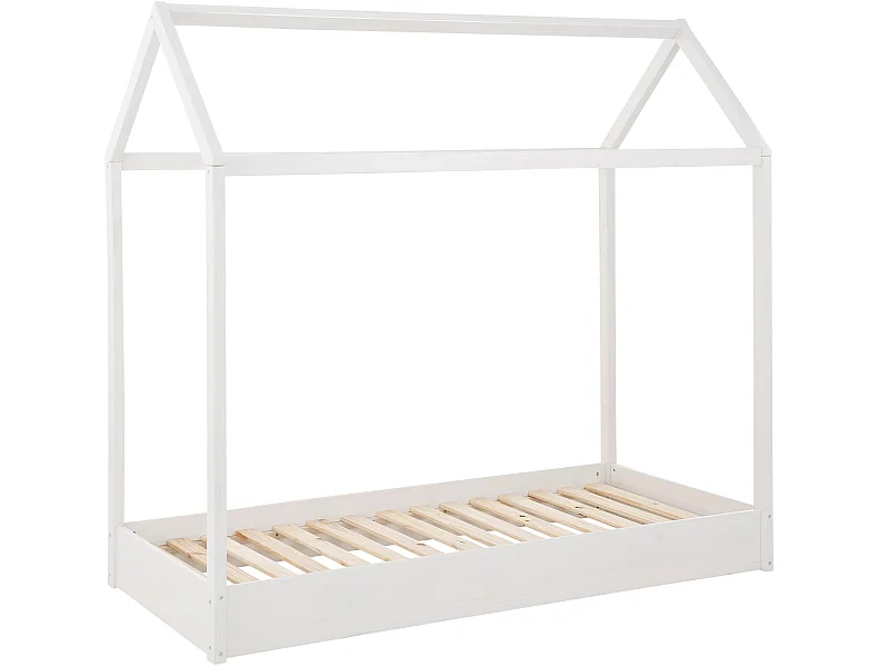 Thora | Cama de dossel 180 cm em metal branco