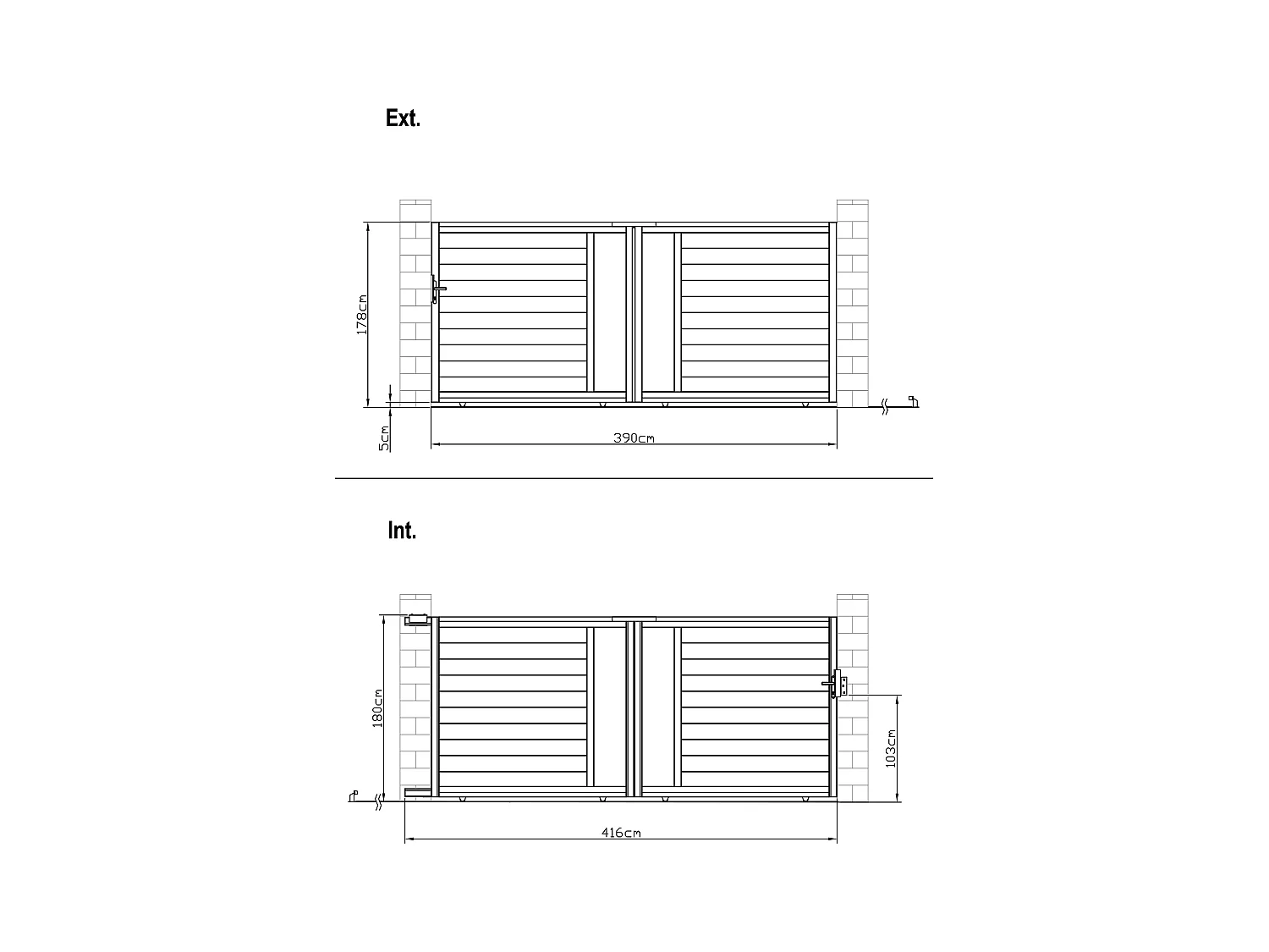 Schuifpoort van aluminium met motieven - Halfopengewerkt - L. 416 x H. 180 cm - Antraciet - GREGOR