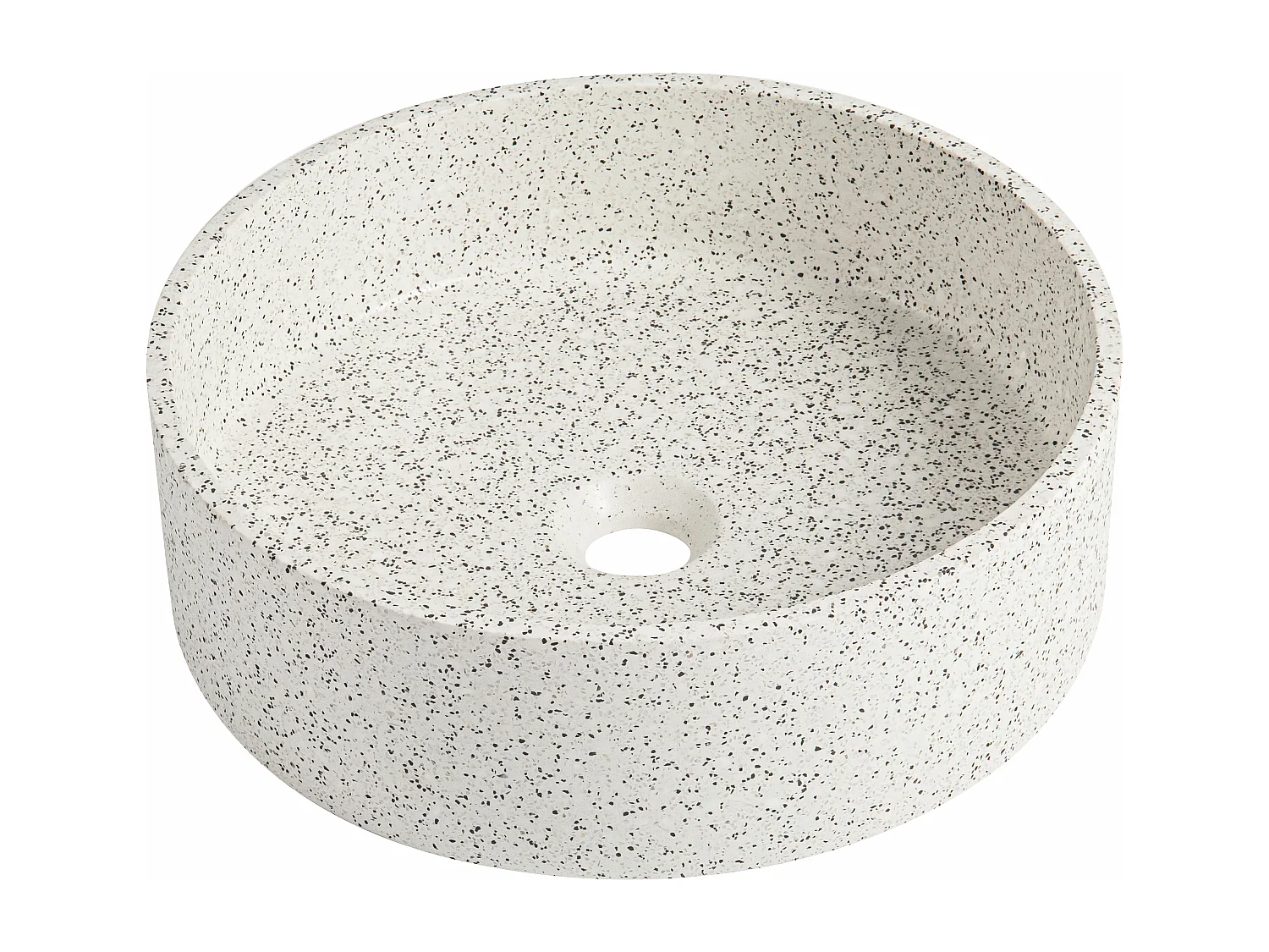 Lavabo rotondo bianco da appoggio 39 cm in Graniglia - DUKAT