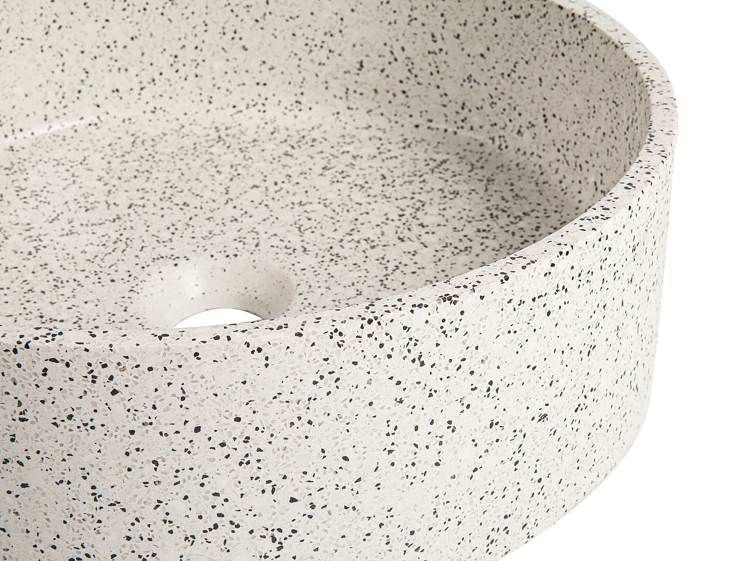 Lavabo rotondo bianco da appoggio 39 cm in Graniglia - DUKAT