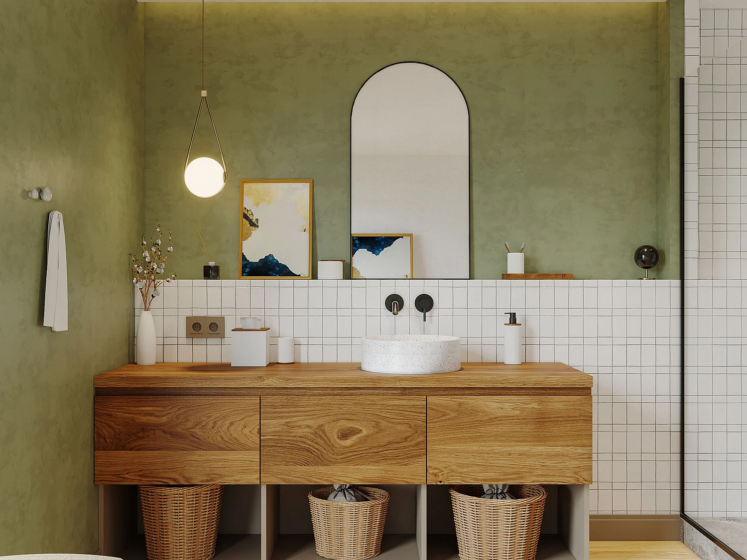 Lavabo rotondo bianco da appoggio 39 cm in Graniglia - DUKAT