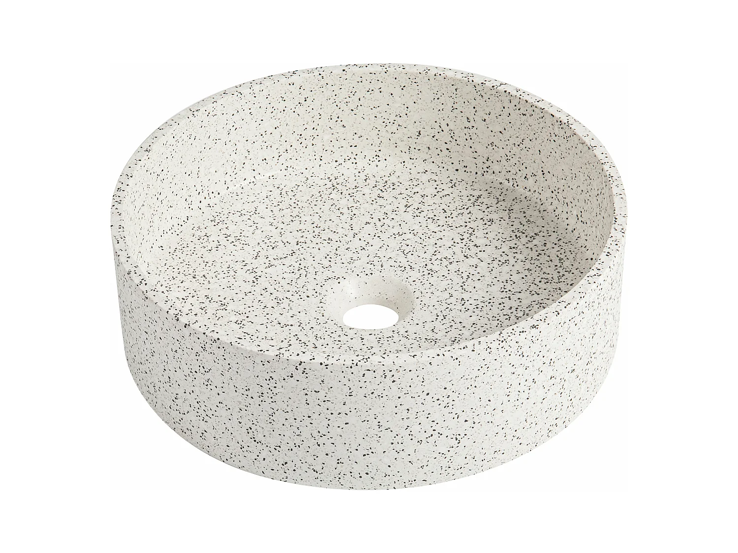 Lavabo redondo de terrazo blanco - 39 cm - DUKAT
