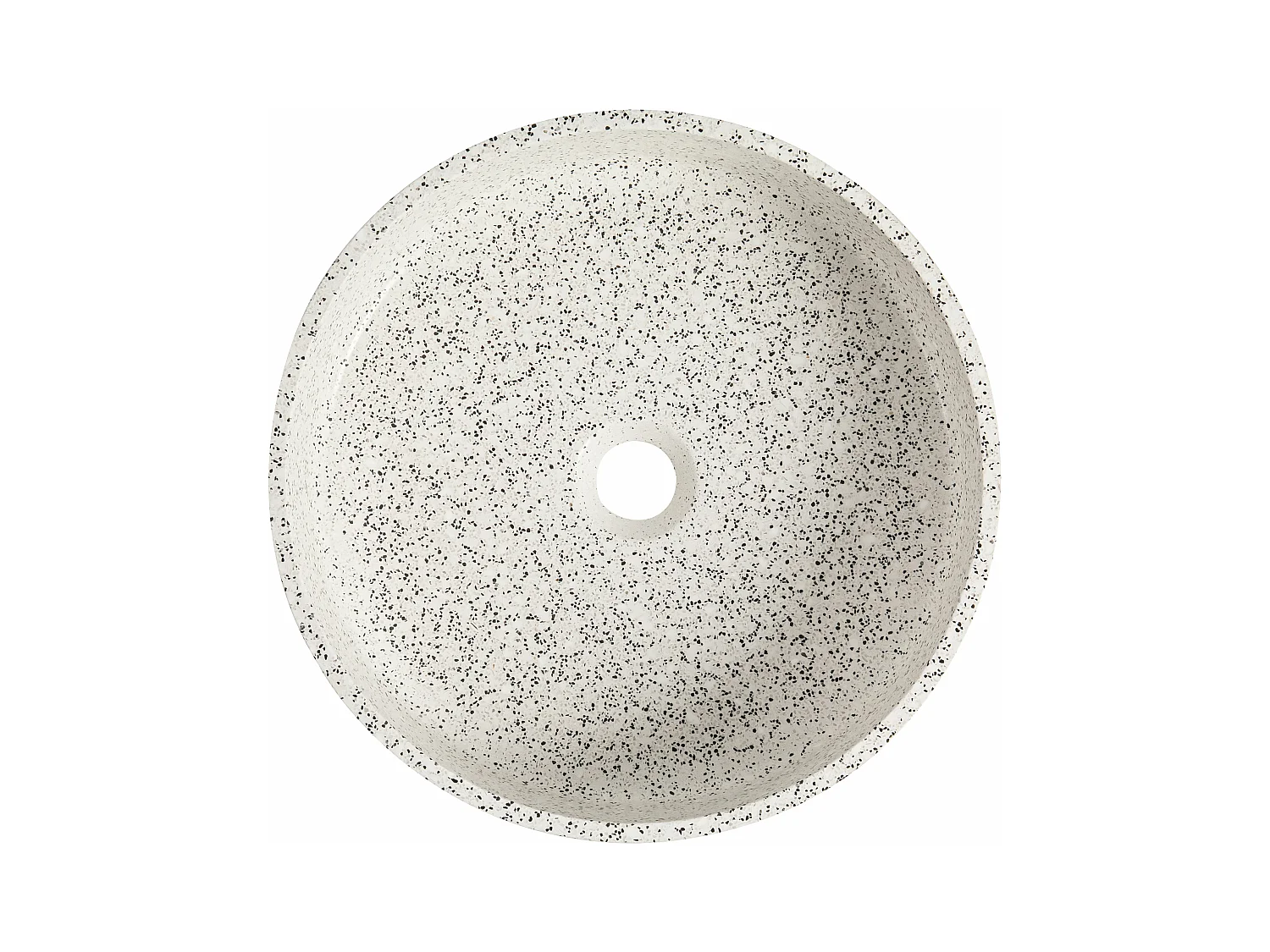 Lavabo redondo de terrazo blanco - 39 cm - DUKAT