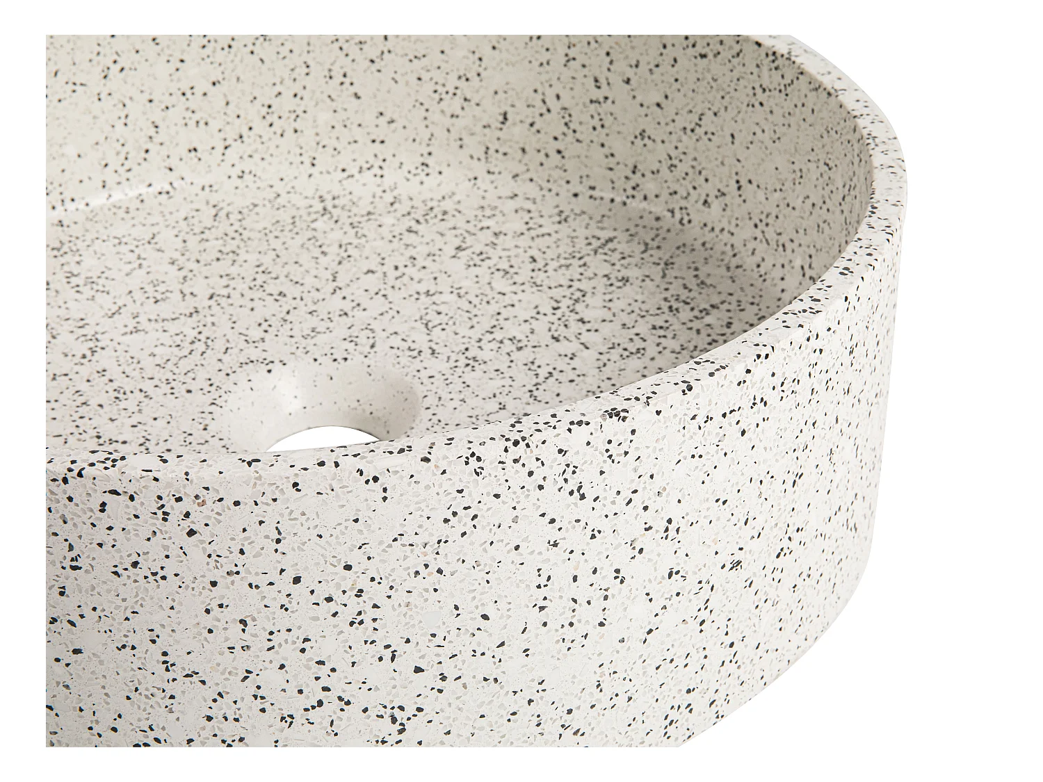 Lavabo redondo de terrazo blanco - 39 cm - DUKAT