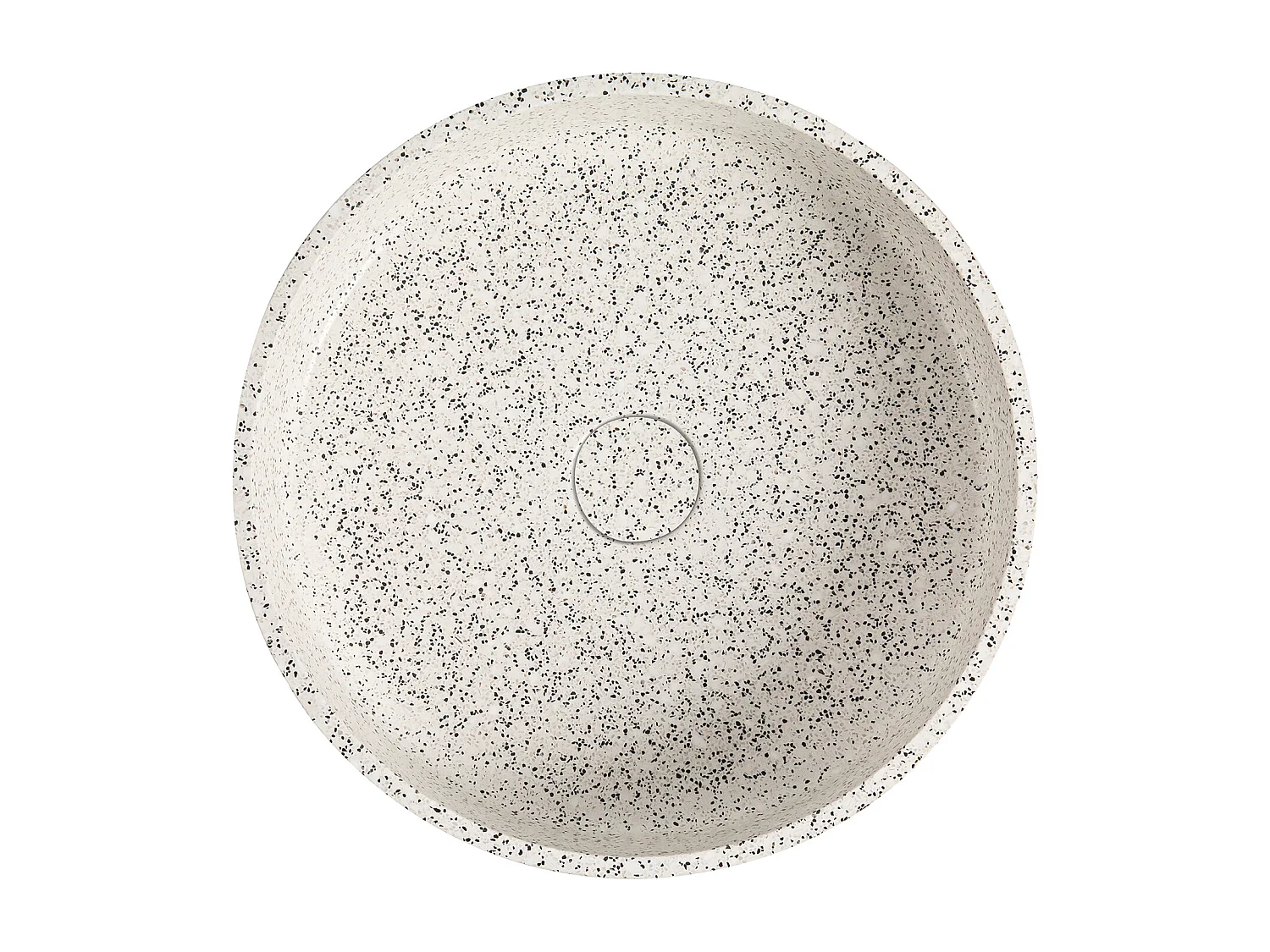 Lavatório redondo de pousar em terrazzo branco 39 cm - DUKAT