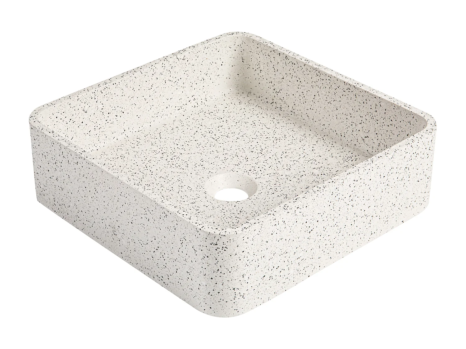 Vasque à poser carrée en terrazzo - L39 x l39 cm - STOCHI