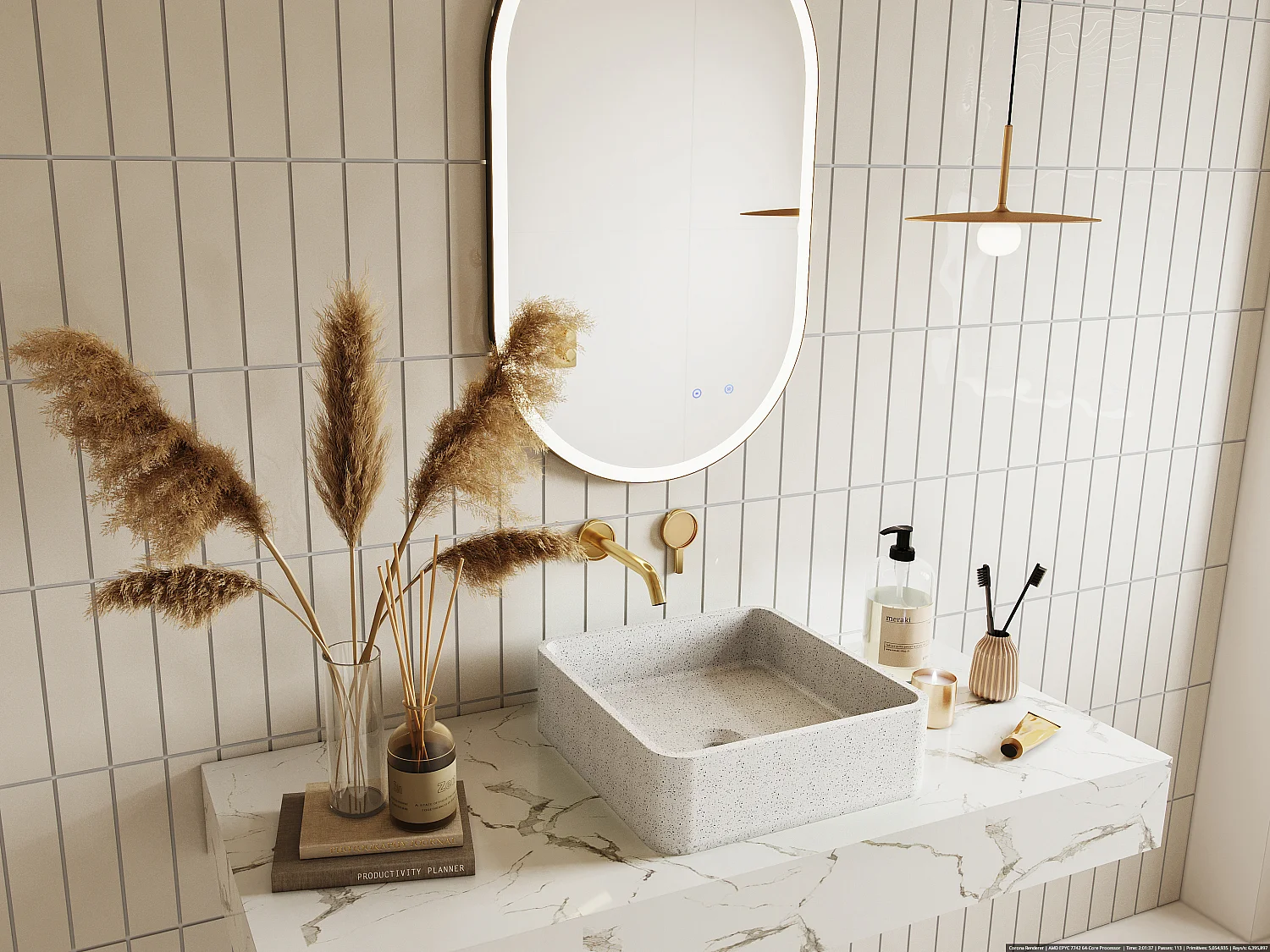 Vierkante wastafel om te plaatsen van terrazzo - L39 x B39 cm - STOCHI