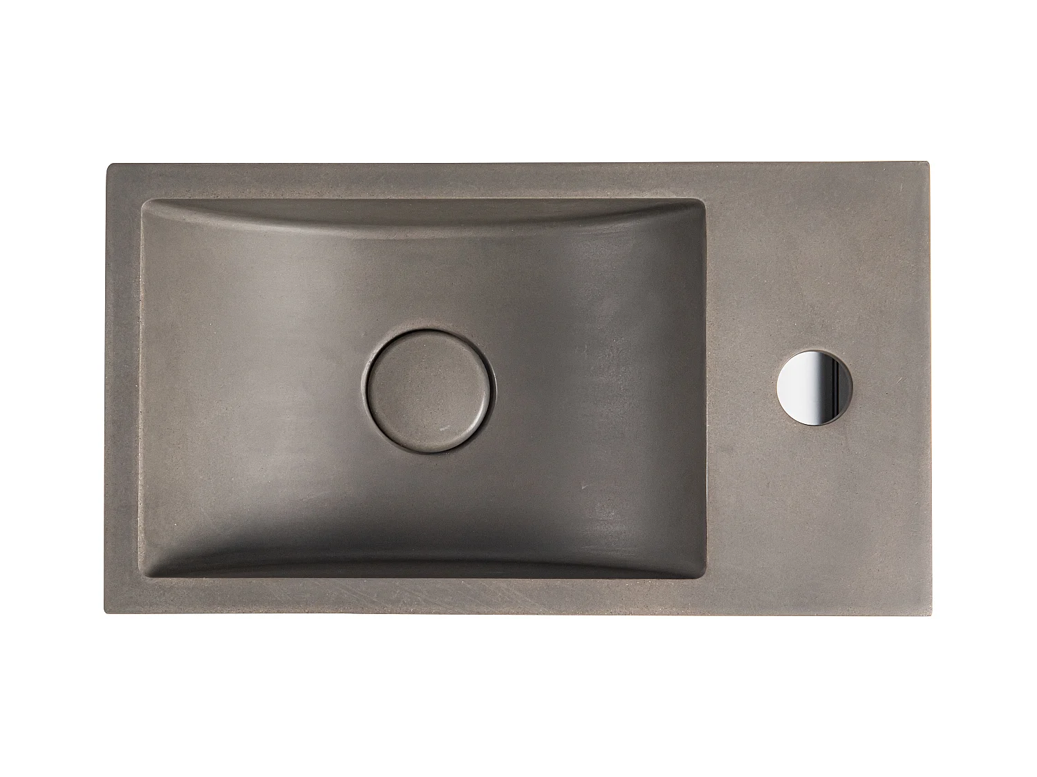 Lavabo suspendido de cemento con soporte - Grifos a la derecha - Ancho 40 x 22 cm - UCHAMI