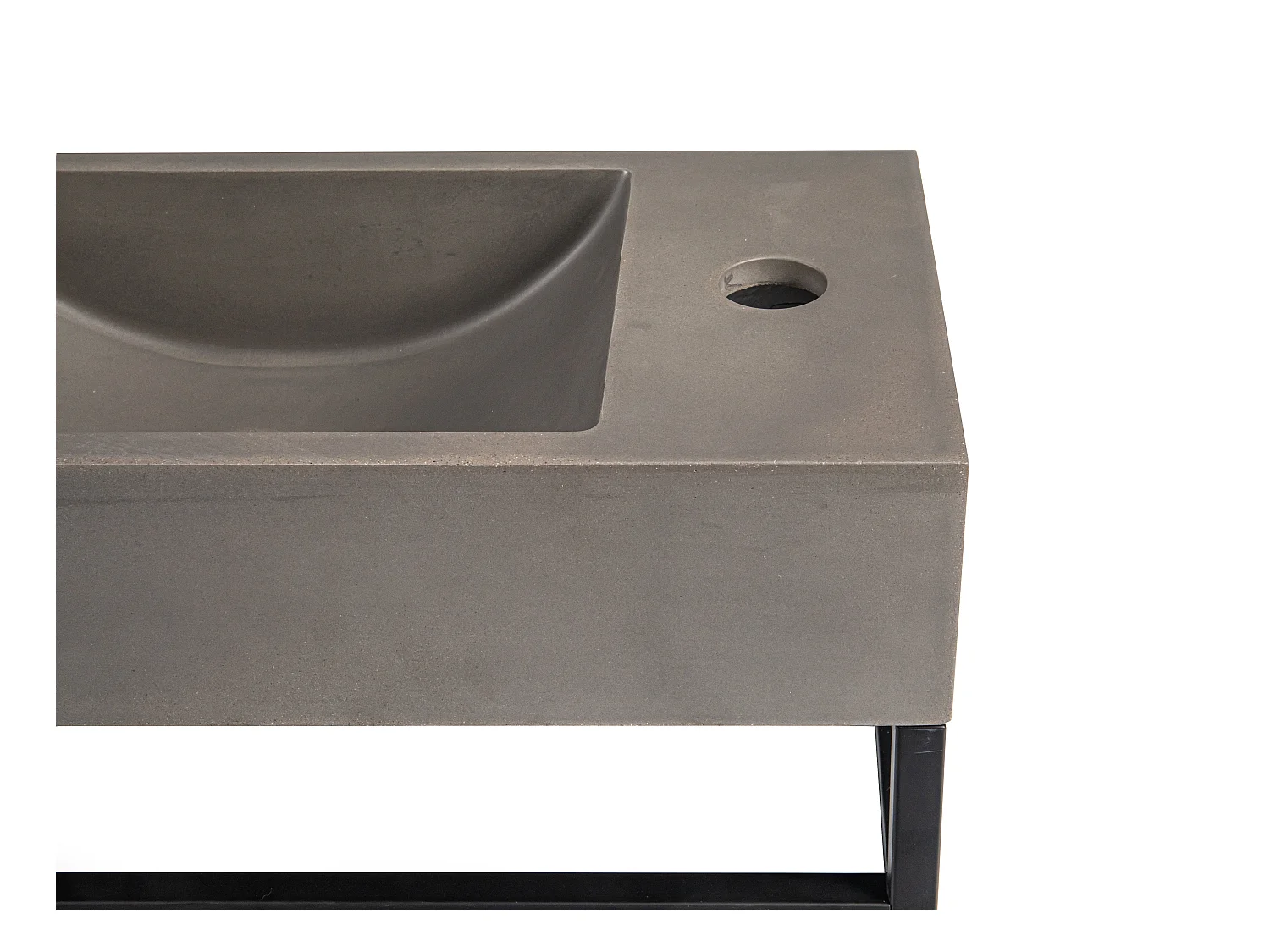 Lavabo suspendido de cemento con soporte - Grifos a la derecha - Ancho 40 x 22 cm - UCHAMI