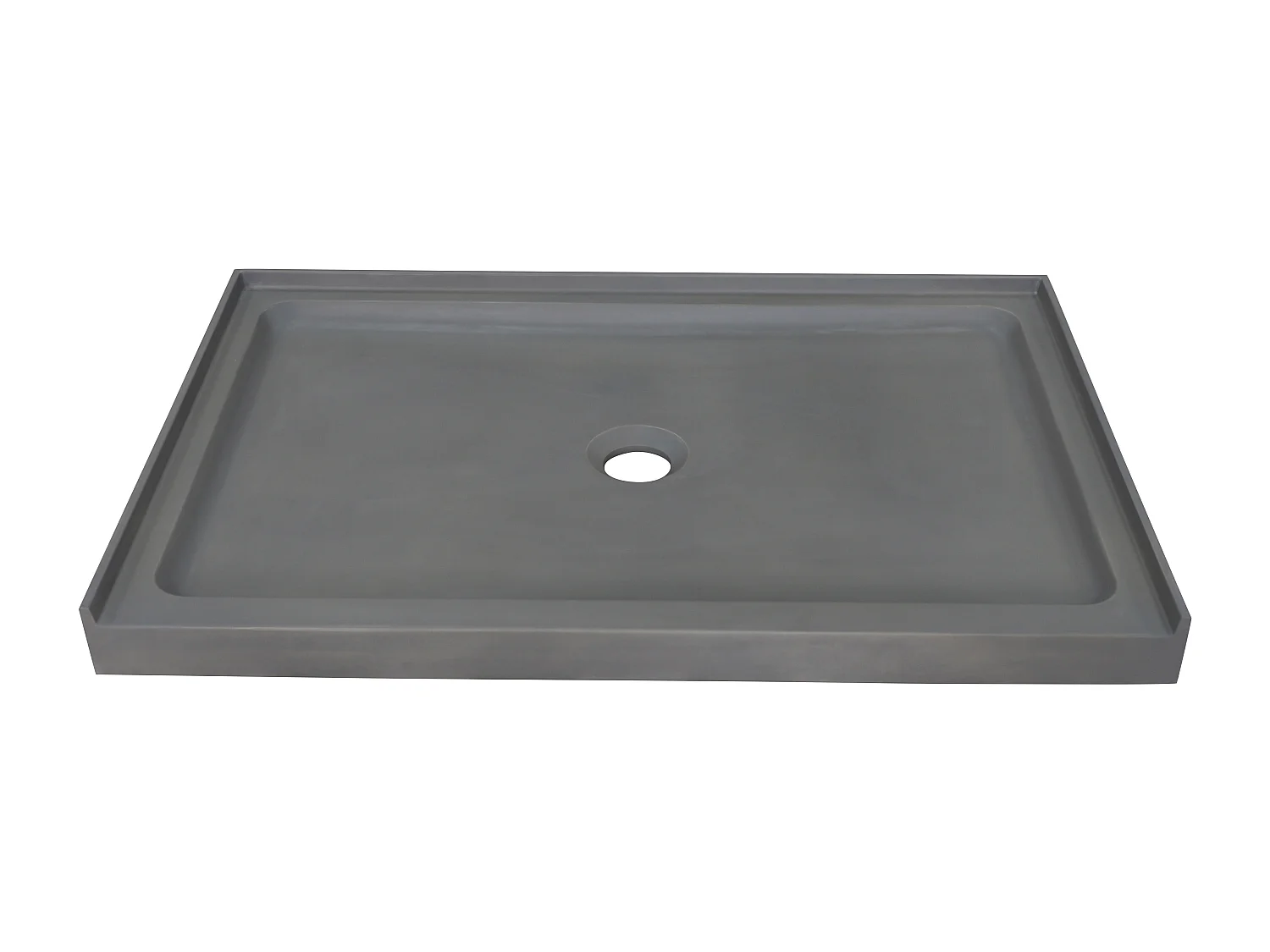 Receveur à poser en béton - L121,5 x l81,5 x H9,5 cm - RIAZOS