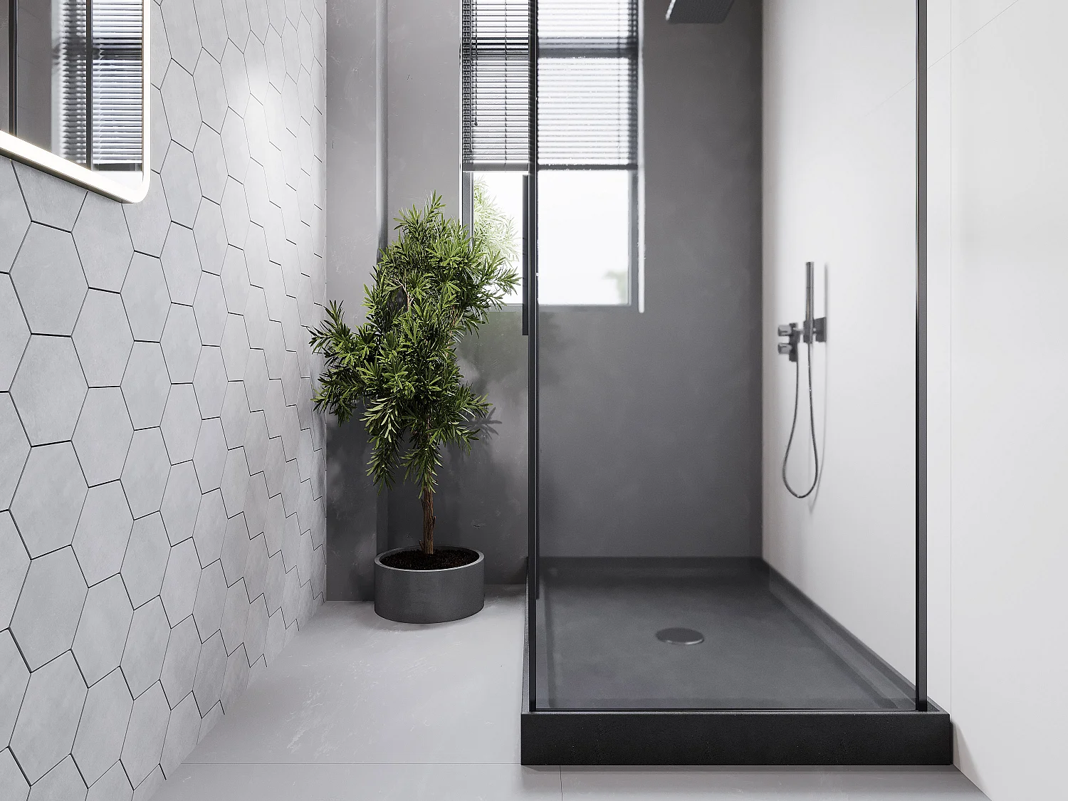 Douchebak om te plaatsen van beton - L121,5 x B81,5 x H9,5 cm - RIAZOS