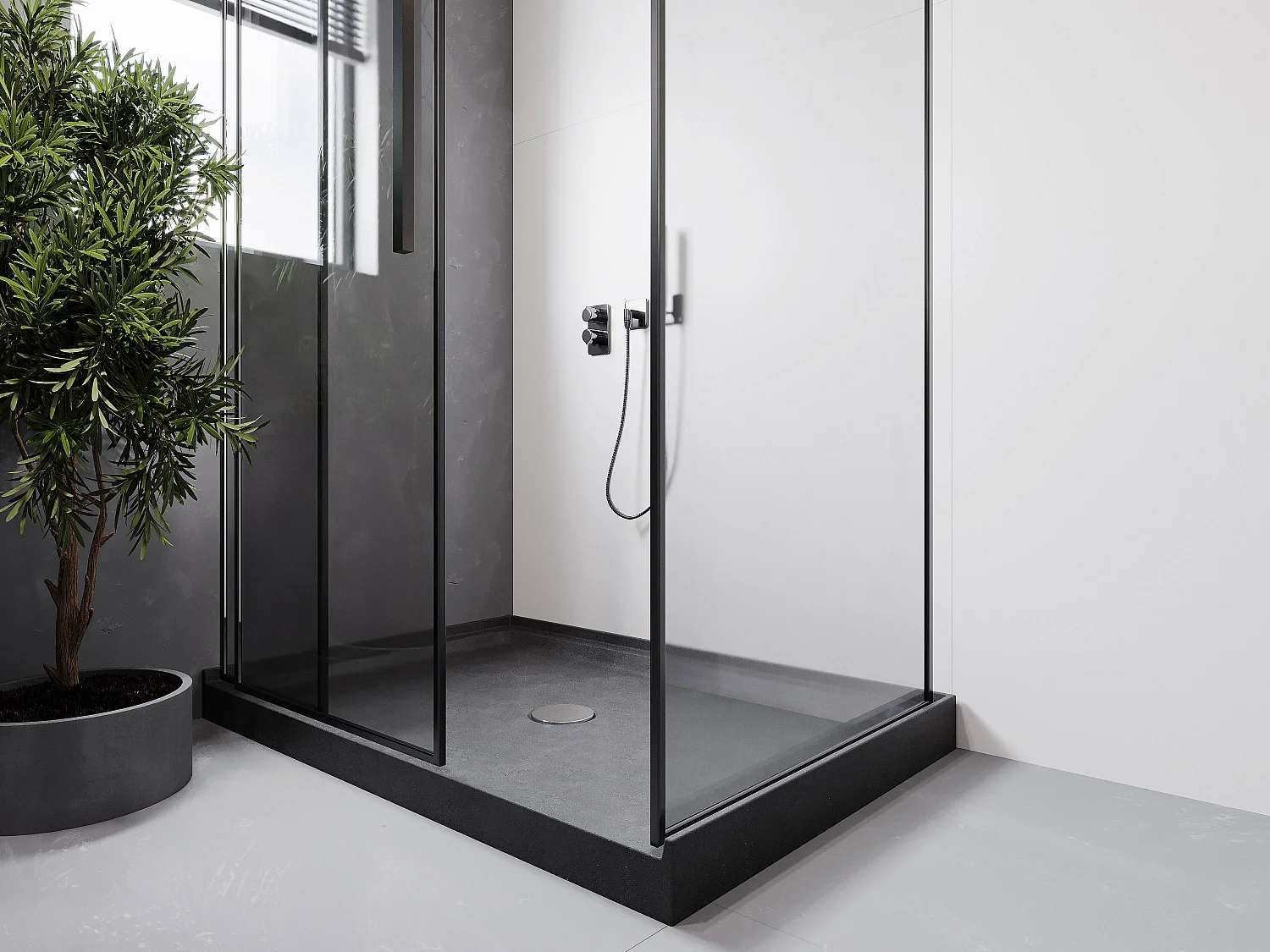 Douchebak om te plaatsen van beton - L121,5 x B81,5 x H9,5 cm - RIAZOS