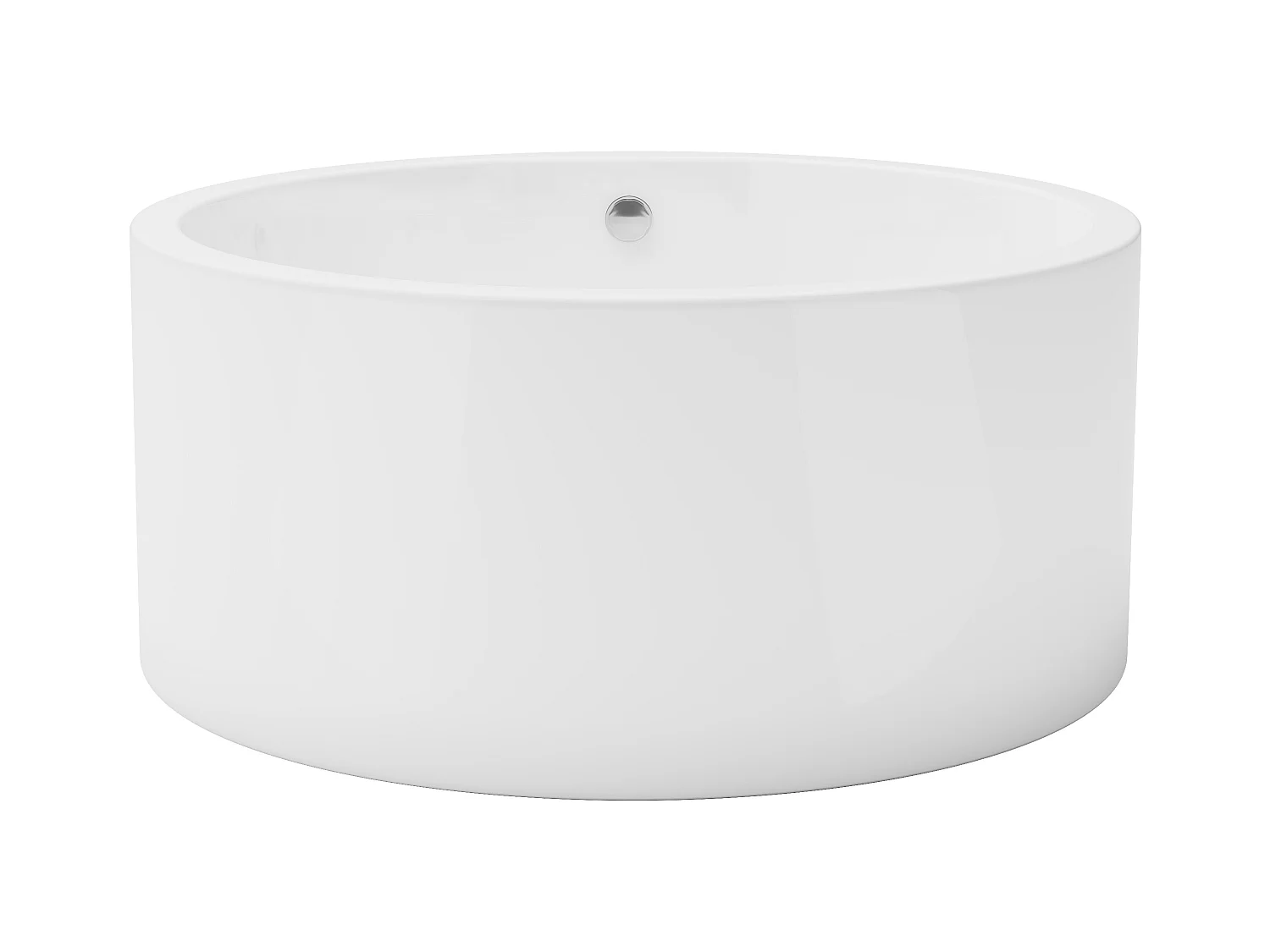Freistehende Badewanne rund - 165 L - 130 x 130 x 58 cm - Acryl - Weiß - LAGUNO