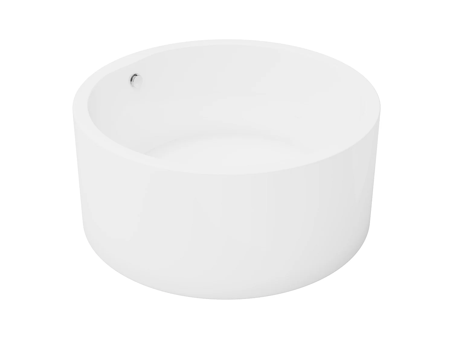 Freistehende Badewanne rund - 165 L - 130 x 130 x 58 cm - Acryl - Weiß - LAGUNO