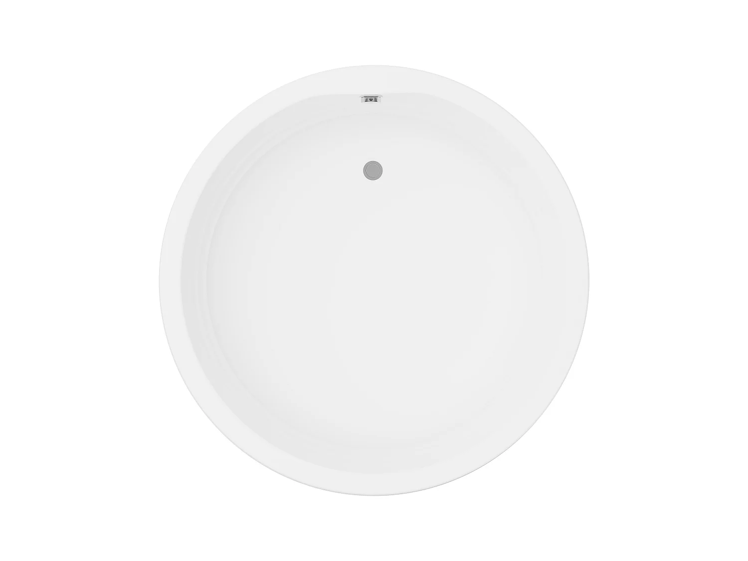 Freistehende Badewanne rund - 165 L - 130 x 130 x 58 cm - Acryl - Weiß - LAGUNO