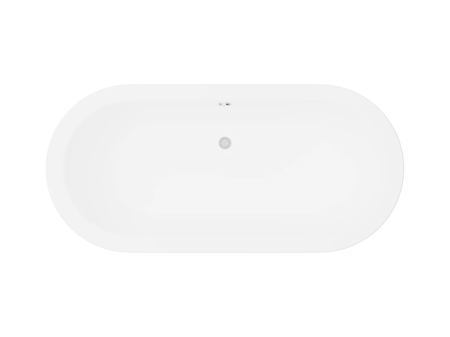 Bañera exenta ovalada - 200 L - 170 x 80 x 58 cm - Negro mate - Acrílico - NEPTUNA