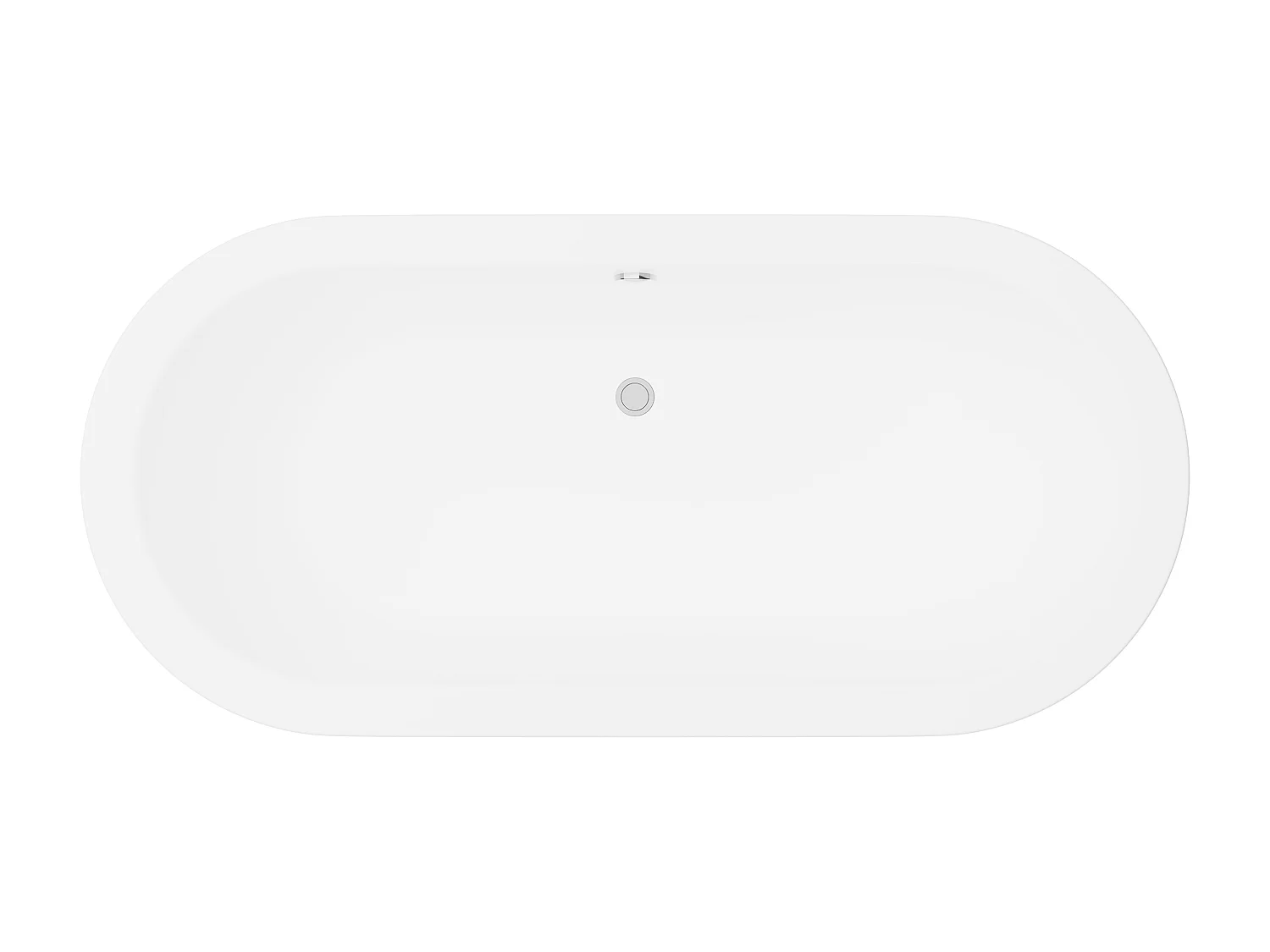 Baignoire îlot ovale - 200 L - 170 x 80 x 58 cm - Noir mat  - Acrylique -  NEPTUNA